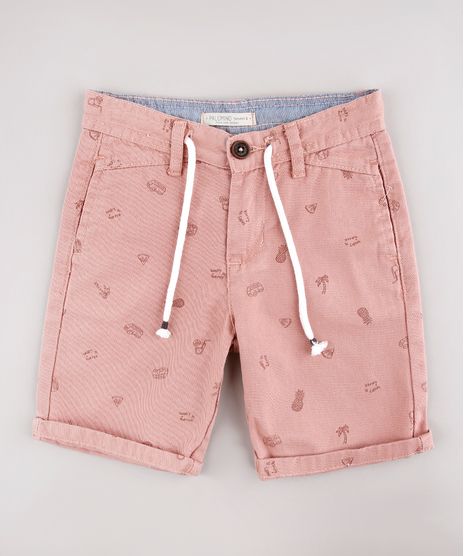 Bermuda-de-Sarja-Infantil-Estampada-Tropical-com-Bolso-e-Cordao-Rose-9761834-Rose_1