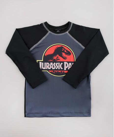 Camiseta-de-Praia-Infantil-Jurassic-Park-Raglan-Manga-Longa-Chumbo-9743107-Chumbo_1