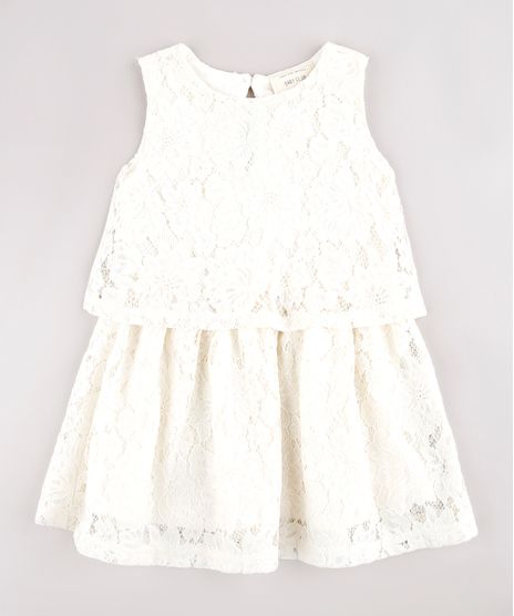 Vestido-Infantil-em-Renda-com-Sobreposicao-Sem-Manga-Off-White-9583058-Off_White_1