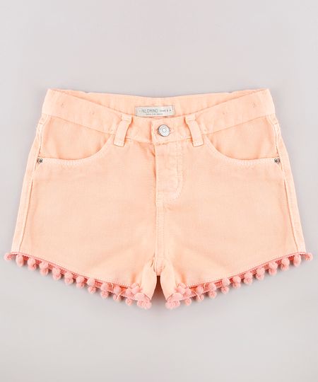 Short-de-Sarja-Infantil-com-Pompom-Laranja-Claro-9743122-Laranja_Claro_1