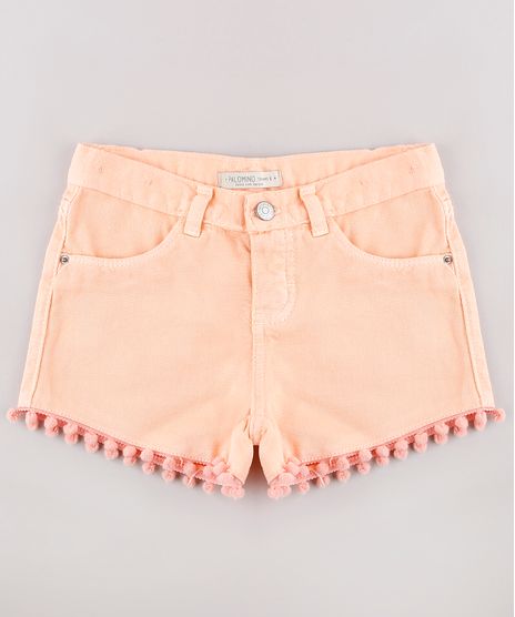 Short-de-Sarja-Infantil-com-Pompom-Laranja-Claro-9743122-Laranja_Claro_1