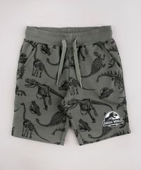 Bermuda-Infantil-Jurassic-World-Estampada-em-Moletom--Verde-Militar-9734426-Verde_Militar_1