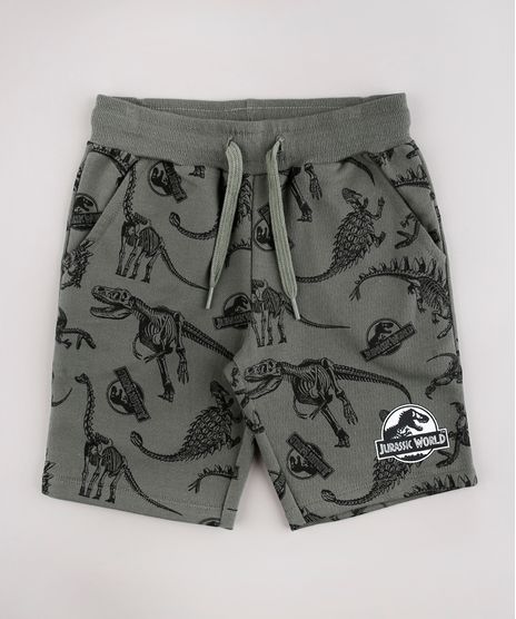 Bermuda-Infantil-Jurassic-World-Estampada-em-Moletom--Verde-Militar-9734426-Verde_Militar_1
