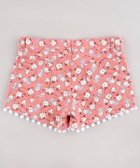Short-de-Sarja-Infantil-Estampado-Floral-com-Pompom-Coral-9743121-Coral_2