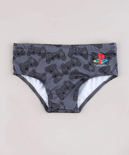 Sunga-Infantil-Slip-Playstation-Estampada-Chumbo-9741540-Chumbo_1