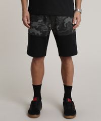 Bermuda-Masculina-Relaxed-em-Moletom-com-Recorte-Camuflado-Chumbo-9254359-Chumbo_1