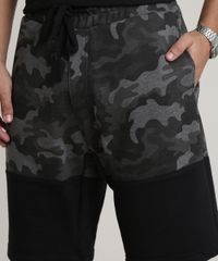 Bermuda-Masculina-Relaxed-em-Moletom-com-Recorte-Camuflado-Chumbo-9254359-Chumbo_2
