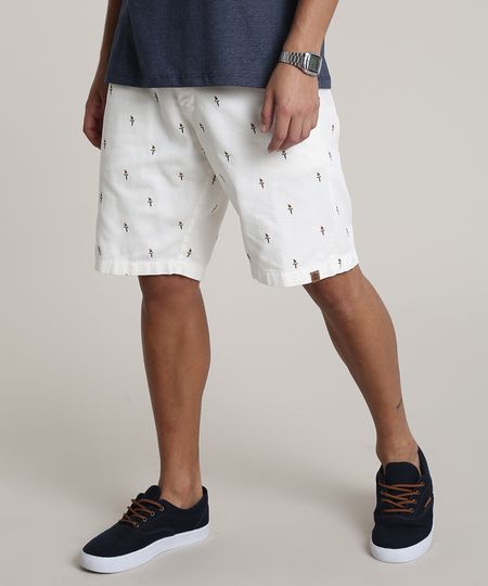 Bermuda-de-Sarja-Masculina-Slim-Estampada-de-Passaros-Off-White-9753323-Off_White_1