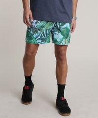 Short-Masculino-Estampado-de-Folhagens-com-Bolsos-Verde-9513691-Verde_1