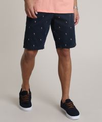 Bermuda-de-Sarja-Masculina-Slim-Estampada-de-Passaros-Azul-Marinho-9753322-Azul_Marinho_1