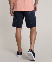 Bermuda-de-Sarja-Masculina-Slim-Estampada-de-Passaros-Azul-Marinho-9753322-Azul_Marinho_4