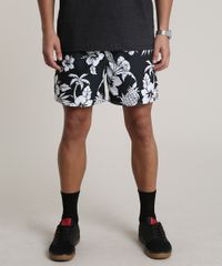Short-Masculino-Estampado-Floral-com-Bolso-Preto-9513694-Preto_1