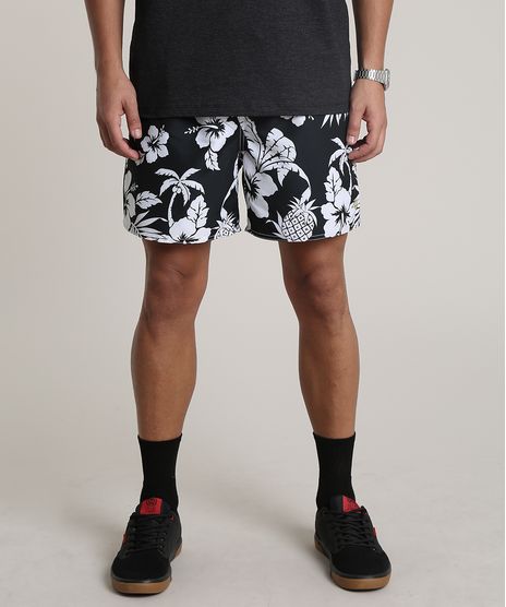 Short-Masculino-Estampado-Floral-com-Bolso-Preto-9513694-Preto_1