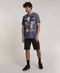 Bermuda-de-Sarja-Masculina-Slim-Estampada-Camuflada-Verde-Militar-9781526-Verde_Militar_3