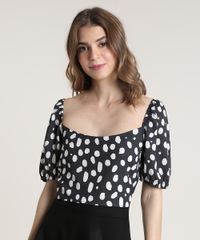 Blusa-Feminina-Mindset-Cropped-Estampada-de-Poa-Manga-Bufante-Decote-Reto-Preta-9830528-Preto_1