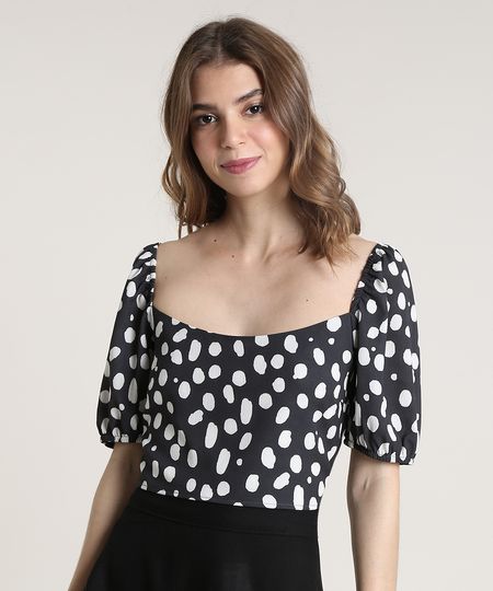 Blusa-Feminina-Mindset-Cropped-Estampada-de-Poa-Manga-Bufante-Decote-Reto-Preta-9830528-Preto_1 Blusa-Feminina-Mindset-Cropped-Estampada-de-Poa-Manga-Bufante-Decote-Reto-Preta-9830528-Preto_1