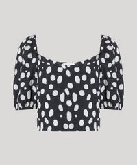 Blusa-Feminina-Mindset-Cropped-Estampada-de-Poa-Manga-Bufante-Decote-Reto-Preta-9830528-Preto_5