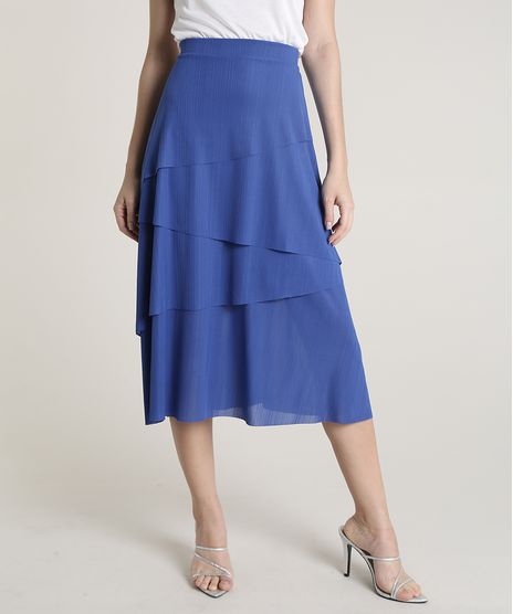 Saia-Feminina-Mindset-Midi-Texturizada-em-Camadas-Assimetricas-Azul-9837420-Azul_1
