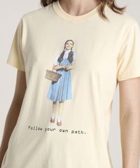 T-Shirt-Feminina-Mindset-Dorothy-O-Magico-de-Oz-Manga-Curta-Decote-Redondo-Amarela-Claro-9832028-Amarelo_Claro_4