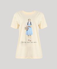 T-Shirt-Feminina-Mindset-Dorothy-O-Magico-de-Oz-Manga-Curta-Decote-Redondo-Amarela-Claro-9832028-Amarelo_Claro_5