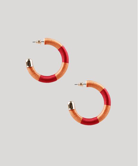 Brinco-Feminino-de-Argola-Listrado-Laranja-9661850-Laranja_1