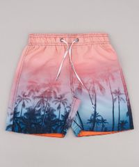 Bermuda-Surf-Infantil-Estampada-de-Coqueiros--Laranja-Claro-9765552-Laranja_Claro_1