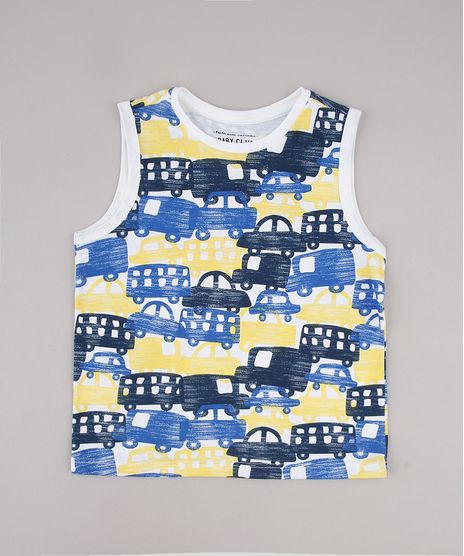 Regata-Infantil-Estampada-de-Carrinhos-Branca-9761497-Branco_1