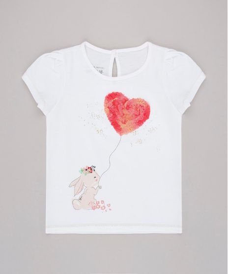 Blusa-Infantil-Coelhinho-com-Aplicacao-Manga-Curta-Off-White-9762525-Off_White_1