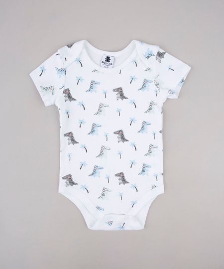 Body-Infantil-Estampado-de-Dinossauros-Manga-Curta-Branco-9602203-Branco_1