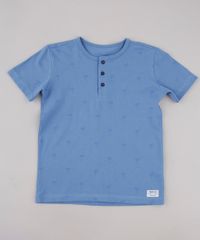 Camiseta-Infantil-Estampada-de-Coqueiros-em-Piquet-Manga-Curta-Gola-Portuguesa-Azul-9778286-Azul_1