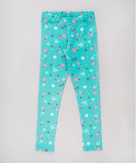 Calca-Legging-Infantil-Estampada-de-Flamingo-Verde-9738480-Verde_1