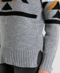 Sueter-com-Estampa-Etnica-em-Trico-Cinza-8487966-Cinza_4