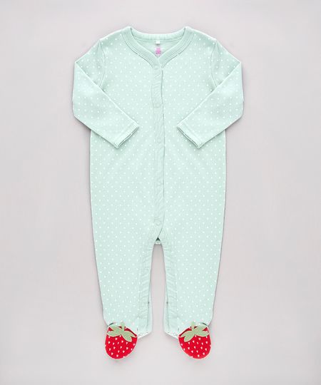 Macacao-Infantil-Morango-Estampado-de-Poa-Manga-Longa-Verde-Claro-9586903-Verde_Claro_1
