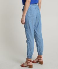Calca-Jeans-Feminina-Jogger-Cargo-Cintura-Alta-com-Amarracao-Azul-Claro-9722126-Azul_Claro_2