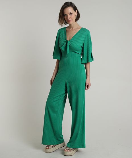 Macacao-Feminino-Canelado-com-No-Manga-Curta-Verde-9715377-Verde_1