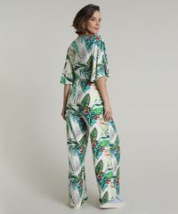 Macacao-Feminino-Estampado-de-Folhagem-com-No-Manga-Curta-Bege-Claro-9715376-Bege_Claro_2