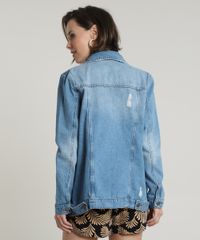 Jaqueta-Jeans-Feminina-Longa-com-Rasgos-e-Bolsos-Azul-Claro-9805761-Azul_Claro_2