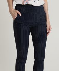 Calca-Legging-Feminina-Cintura-Alta-Estampada-Risca-de-Giz-em-Jacquard-com-Bolsos-Azul-Marinho-9642531-Azul_Marinho_4