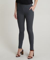 Calca-Legging-Feminina-Cintura-Alta-Estampada-de-Poa-em-Jacquard-com-Bolsos-Preta-9642532-Preto_1
