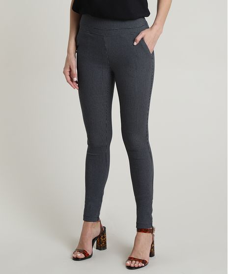 Calca-Legging-Feminina-Cintura-Alta-Estampada-de-Poa-em-Jacquard-com-Bolsos-Preta-9642532-Preto_1