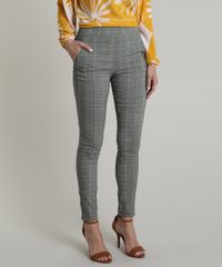 Calca-Legging-Feminina-Cintura-Alta-Estampada-Xadrez-em-Jacquard-com-bolsos-Off-White-9642529-Off_White_1