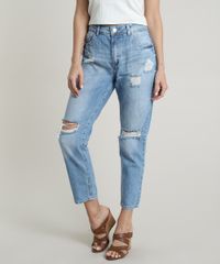 Calca-Jeans-Feminina-Boyfriend-Cintura-Media-Destroyed-com-Bolsos-Azul-Claro-9750186-Azul_Claro_1