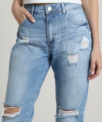 Calca-Jeans-Feminina-Boyfriend-Cintura-Media-Destroyed-com-Bolsos-Azul-Claro-9750186-Azul_Claro_4
