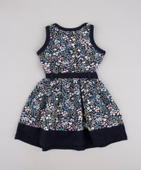 Vestido-Infantil-Estampado-Floral-com-Laco-Sem-Manga-Azul-Marinho-9804486-Azul_Marinho_2