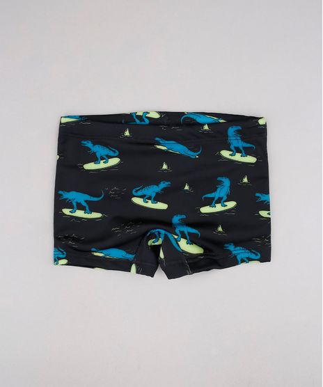 Sunga-Infantil-Boxer-Estampada-de-Dinossauros-Preta-9744458-Preto_1
