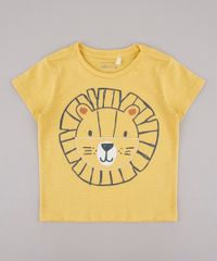 Camiseta-Infantil-Estampa-Interativa-de-Leao-Manga-Curta-Mostarda-9733619-Mostarda_1