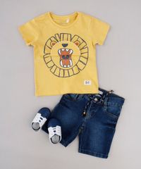 Camiseta-Infantil-Estampa-Interativa-de-Leao-Manga-Curta-Mostarda-9733619-Mostarda_3