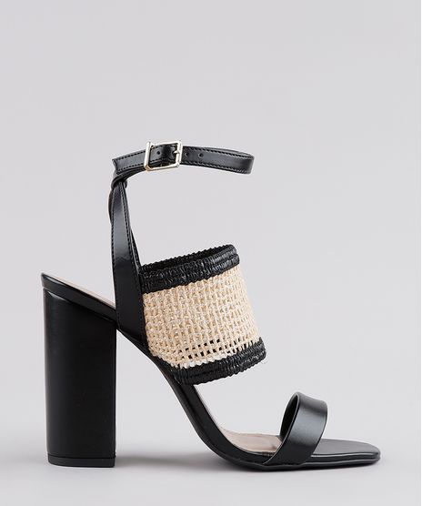 Sandalia-Feminina-Oneself-Salto-Alto-Grosso-com-Palha-Preta-9702583-Preto_1