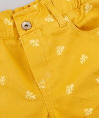 Short-de-Sarja-Infantil-Estampado-Floral-com-Babado-Mostarda-9754252-Mostarda_3