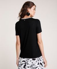 Blusa-Feminina-Agua-de-Coco-com-Patch-de-Bromelia-Manga-Curta-Decote-Redondo-Preta-9762779-Preto_2